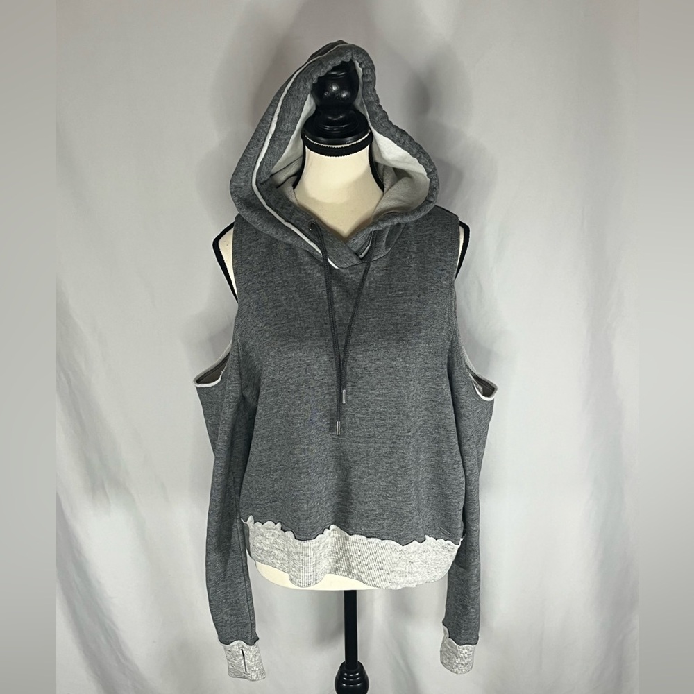 Hollister Cold Shoulder Cowl Neck w/Drawstring Women’s Hoodie - Picture 2 of 7